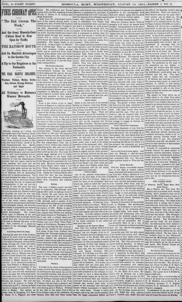 Clipping from Missoula Weekly Gazette